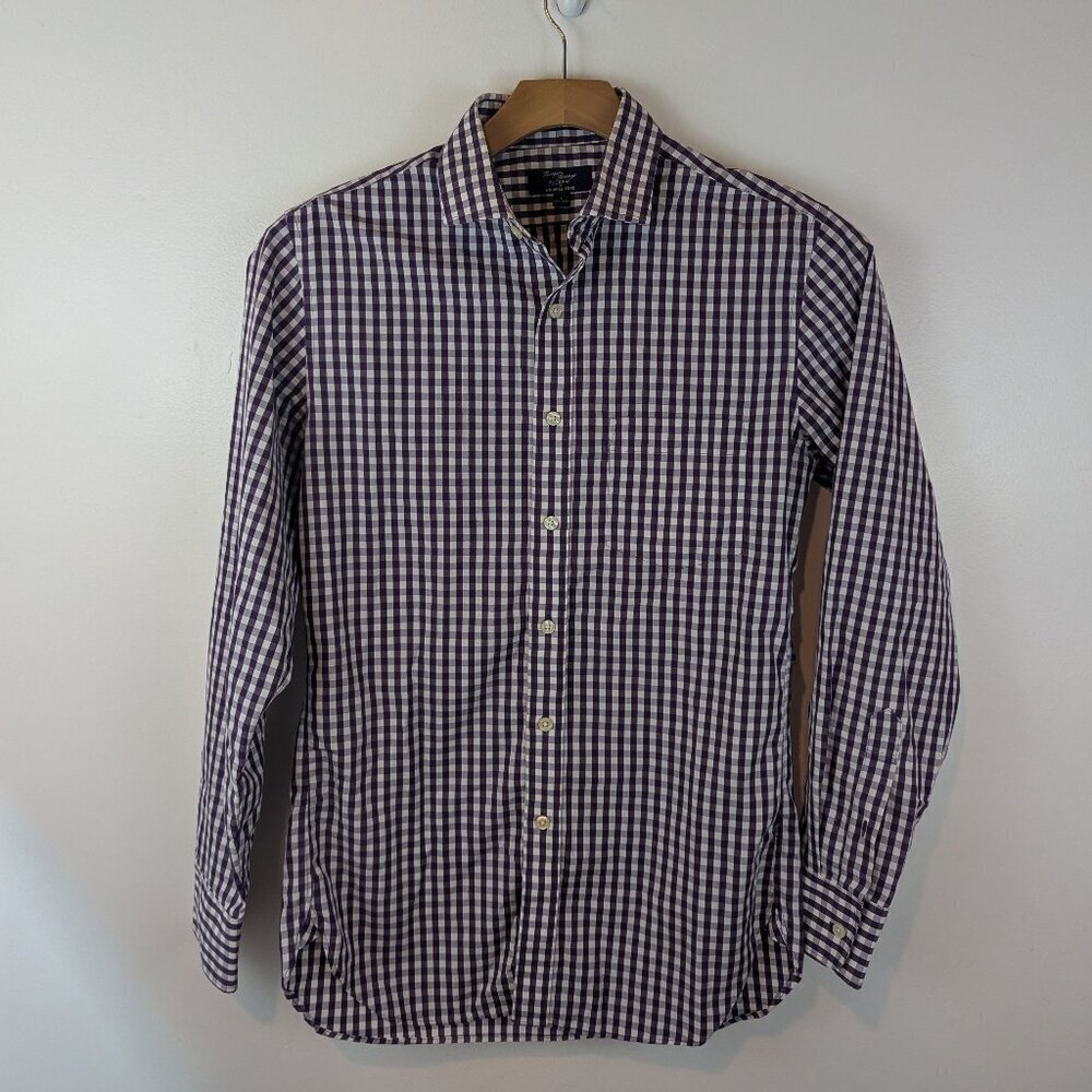 J.Crew 80's 2-Ply Buttondown in Purple/White, Sz S